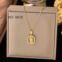 Vintage Style Oval 316 Stainless Steel  Women's Earrings Necklace Jewelry Set main image 5