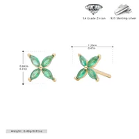 1 Pair 925 Sterling Silver Zircon Flower Ear Studs sku image 9