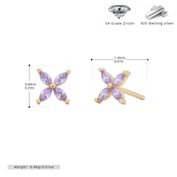 1 Pair 925 Sterling Silver Zircon Flower Ear Studs sku image 2