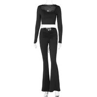 Holiday Daily Women's Streetwear Solid Color Spandex Polyester Pants Sets Pants Sets sku image 6