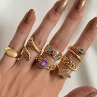 Vintage Style Luxurious Star Alloy Rhinestone Women's Rings main image 1