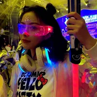 Led Colorful Luminous Glasses Bar Concert Music Festival KTV Performance Sci-fi Colorful Sunglasses Fashion Sunglasses main image 2