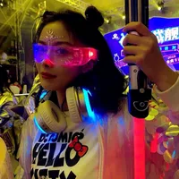 Led Colorful Luminous Glasses Bar Concert Music Festival KTV Performance Sci-fi Colorful Sunglasses Fashion Sunglasses sku image 2
