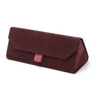 New Plush Box Triangle Folding Box Compression Resistant Full Frame Glasses Case Glasses Bag Printable Logo sku image 3