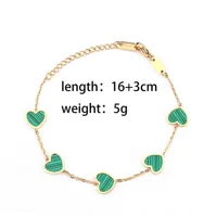 Cute Heart Shape 304 Stainless Steel 18K Gold Plated Acrylic Cable Chain Bracelets In Bulk main image 2