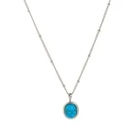 Wholesale Jewelry Simple Style Streetwear Oval 201 Stainless Steel 304 Stainless Steel Natural Stone 18K Gold Plated Inlay Pendant Necklace sku image 2