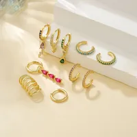 Exaggerated Horse Eye Multi-Diamond Copper-Plated Gold Ear Clip Water Drop Pendant Texture Ear Clip Without Pierced Ears Suit main image 5