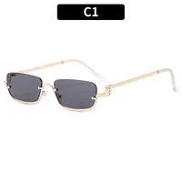 Casual Square Pc Square Half Frame Glasses sku image 8