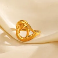 Wholesale Jewelry Simple Style Irregular 304 Stainless Steel 18K Gold Plated Polishing Open Rings main image 5