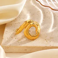 Wholesale Jewelry Simple Style Irregular 304 Stainless Steel 18K Gold Plated Polishing Open Rings main image 6