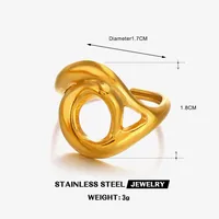 Wholesale Jewelry Simple Style Irregular 304 Stainless Steel 18K Gold Plated Polishing Open Rings main image 2