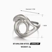 Wholesale Jewelry Simple Style Irregular 304 Stainless Steel 18K Gold Plated Polishing Open Rings sku image 2
