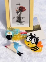 Cute Sweet Women's Bee Parrot Acetic Acid Sheets Rhinestones Hair Claws main image 3