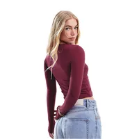 -style New Y2K Sexy Spice Girl Spring And Summer Slim-fit Hollow Bow Decorative Long-sleeved Top T-shirt main image 3