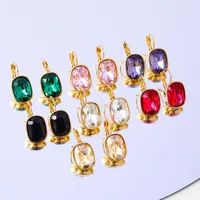 1 Pair IG Style Geometric 304 Stainless Steel Zircon 18K Gold Plated Earrings main image 3