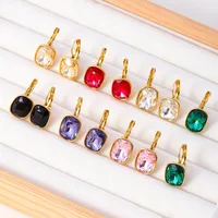 1 Pair IG Style Geometric 304 Stainless Steel Zircon 18K Gold Plated Earrings main image 4
