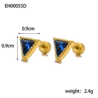 1 Pair Simple Style Triangle 304 Stainless Steel Zircon 18K Gold Plated Earrings main image 2
