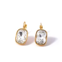 1 Pair IG Style Geometric 304 Stainless Steel Zircon 18K Gold Plated Earrings main image 5