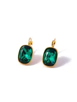1 Pair IG Style Geometric 304 Stainless Steel Zircon 18K Gold Plated Earrings sku image 4