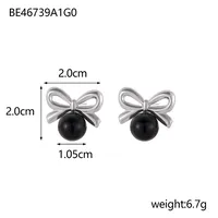 1 Pair Simple Style Bow Knot 304 Stainless Steel 18K Gold Plated Earrings sku image 4