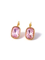 1 Pair IG Style Geometric 304 Stainless Steel Zircon 18K Gold Plated Earrings sku image 2