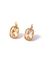 1 Pair IG Style Geometric 304 Stainless Steel Zircon 18K Gold Plated Earrings sku image 3