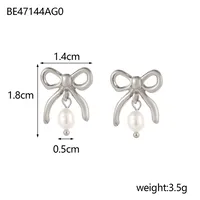 1 Pair Simple Style Bow Knot 304 Stainless Steel 18K Gold Plated Earrings sku image 12