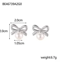 1 Pair Simple Style Bow Knot 304 Stainless Steel 18K Gold Plated Earrings sku image 5
