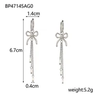 1 Pair Simple Style Bow Knot 304 Stainless Steel 18K Gold Plated Earrings sku image 6