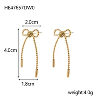 1 Pair Simple Style Bow Knot 304 Stainless Steel 18K Gold Plated Earrings sku image 10
