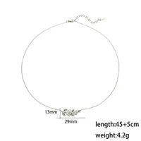 Wholesale Jewelry Casual Leaf 304 Stainless Steel Zircon Inlay Necklace sku image 1