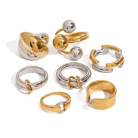 Elegant Lady Geometric 304 Stainless Steel Mixed Metal Plating Women's Rings main image 5