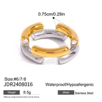 Elegant Lady Geometric 304 Stainless Steel Mixed Metal Plating Women's Rings sku image 3