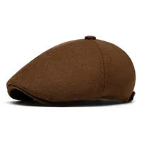 Unisex Retro British Style Solid Color Curved Eaves Beret Hat sku image 5