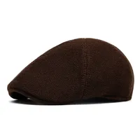 Unisex Retro British Style Solid Color Curved Eaves Beret Hat sku image 6