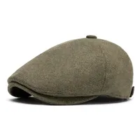 Unisex Retro British Style Solid Color Curved Eaves Beret Hat sku image 7