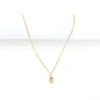 Elegant Simple Style Hand Of Fatima 201 Stainless Steel Copper Inlay Zircon Women's Pendant Necklace main image 4