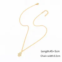 Elegant Simple Style Hand Of Fatima 201 Stainless Steel Copper Inlay Zircon Women's Pendant Necklace sku image 1