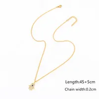 Elegant Simple Style Hand Of Fatima 201 Stainless Steel Copper Inlay Zircon Women's Pendant Necklace sku image 2