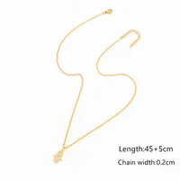 Elegant Simple Style Hand Of Fatima 201 Stainless Steel Copper Inlay Zircon Women's Pendant Necklace sku image 4