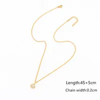 Elegant Simple Style Hand Of Fatima 201 Stainless Steel Copper Inlay Zircon Women's Pendant Necklace sku image 7
