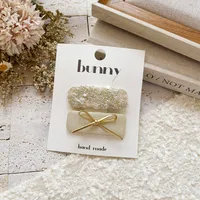 Magic Color Silver Bright Leather Series Sweet Girl's Hairpin New  Cute Girl's Broken Hair Bangs BB Clip Headwear sku image 11