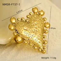 Classic Style Heart Shape 304 Stainless Steel Women's Adjustable Ring Charm Rings Open Rings main image 2
