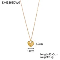 Wholesale Jewelry Simple Style Heart Shape 304 Stainless Steel 18K Gold Plated Pendant Necklace sku image 2