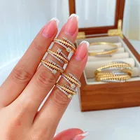 Vintage Style Classic Style Nail Copper Mixed Metal 18K Gold Plated Women's Rings Bangle main image 2