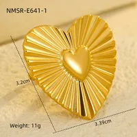 Classic Style Heart Shape 304 Stainless Steel Women's Adjustable Ring Charm Rings Open Rings sku image 23