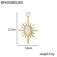 1 Piece 18 * 27mm 304 Stainless Steel Shell 14K Gold Plated Star Polished Pendant Jewelry Accessories main image 2
