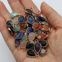 1 Piece 8*13mm 304 Stainless Steel Natural Stone Water Droplets Pendant Jewelry Accessories main image 2