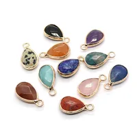 1 Piece 8*13mm 304 Stainless Steel Natural Stone Water Droplets Pendant Jewelry Accessories main image 4