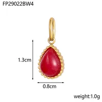 1 Piece 8*13mm 304 Stainless Steel Natural Stone Water Droplets Pendant Jewelry Accessories sku image 5